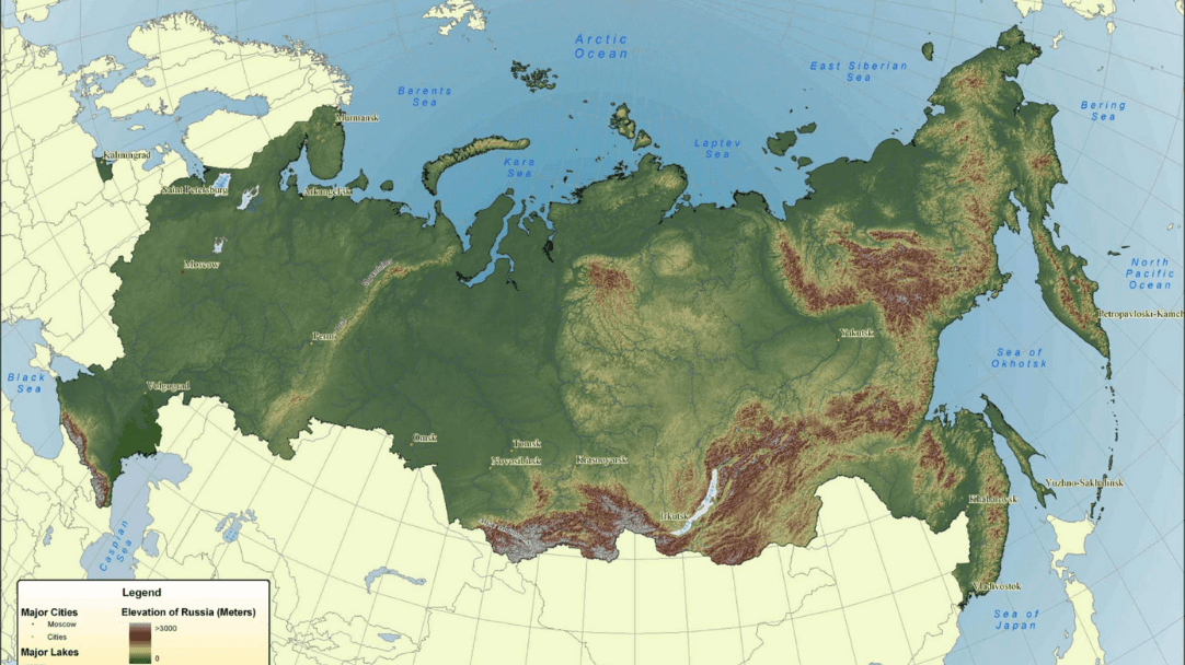 east siberian uplands map